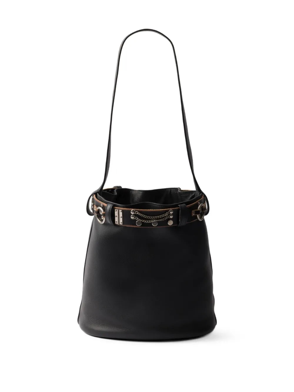 PRADA Leather Belt Bucket Bag