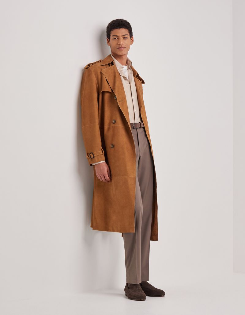 CANALI Lambskin Caramel Trenchcoat