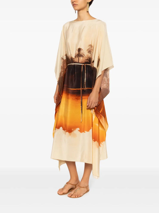 LENNY NIEMAYER Landscape-print silk kaftan
