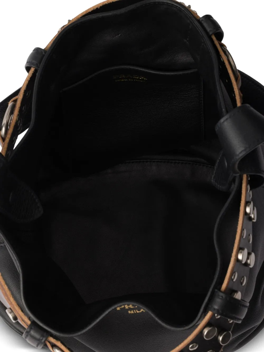 PRADA Leather Belt Bucket Bag
