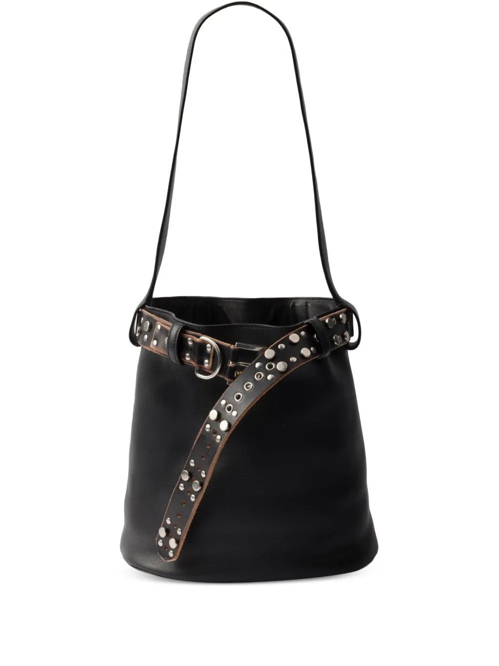 PRADA Leather Belt Bucket Bag