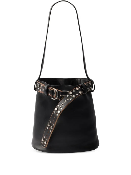 PRADA Leather Belt Bucket Bag