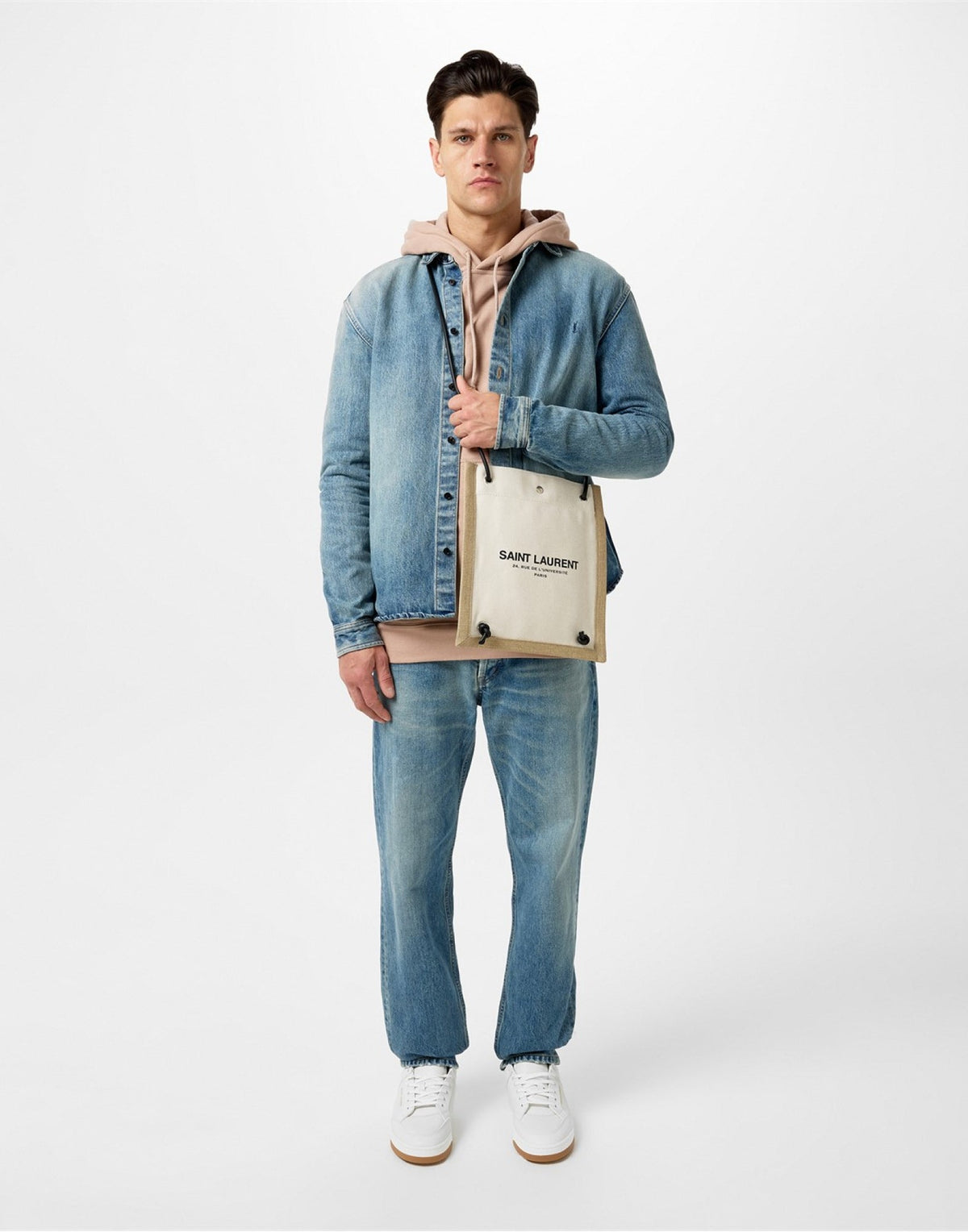 SAINT LAURENT Universite Logo Flat Crossbody Bag