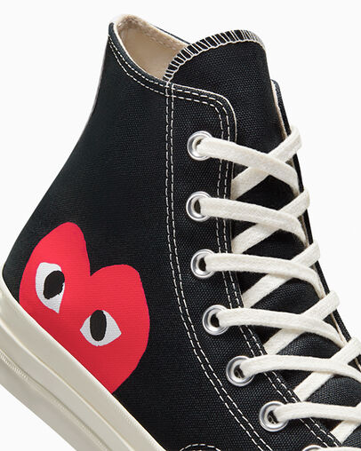 Comme des Garcons PLAY X Converse Half Peeping Heart Chuck Taylor 70 Trainers