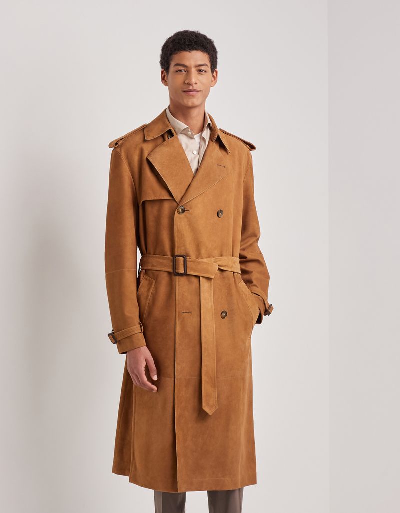 CANALI Lambskin Caramel Trenchcoat